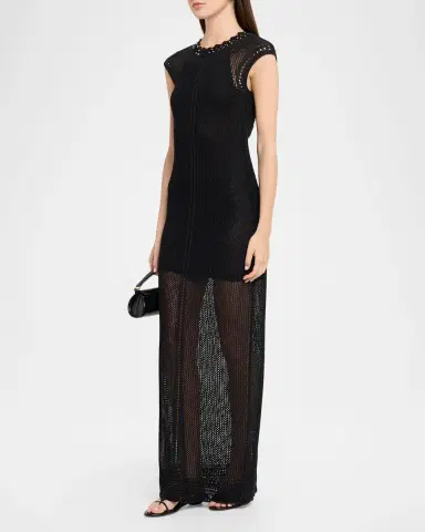 Isabel Marant Metaya Crochet Knit Backless Maxi Dress | Thumbnail 4 Isabel Marant Metaya Crochet Knit Backless Maxi Dress | Thumbnail 4