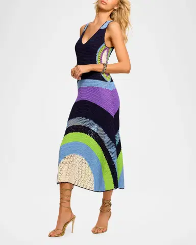 Ramy Brook Cadence Crochet Colorblock Midi-Dress | Thumbnail 2 Ramy Brook Cadence Crochet Colorblock Midi-Dress | Thumbnail 2