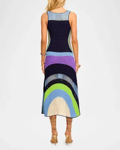 Ramy Brook Cadence Crochet Colorblock Midi-Dress | Thumbnail 3 Ramy Brook Cadence Crochet Colorblock Midi-Dress | Thumbnail 3