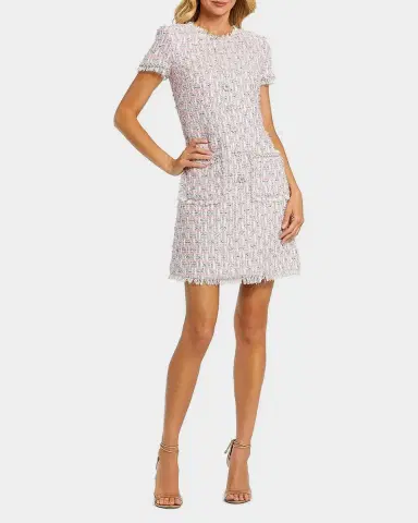 Mac Duggal Floral Beaded Tweed Dress | Thumbnail 2 Mac Duggal Floral Beaded Tweed Dress | Thumbnail 2