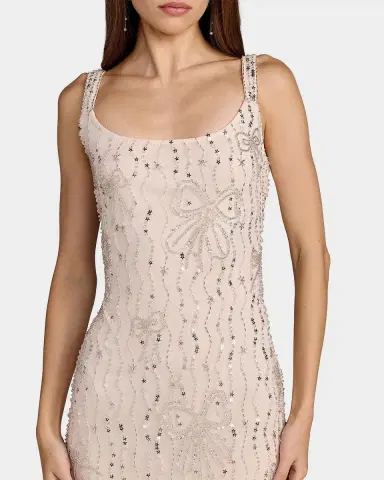 Mac Duggal Cocktail Beaded Mesh Scoopneck Gown | Thumbnail 3 Mac Duggal Cocktail Beaded Mesh Scoopneck Gown | Thumbnail 3
