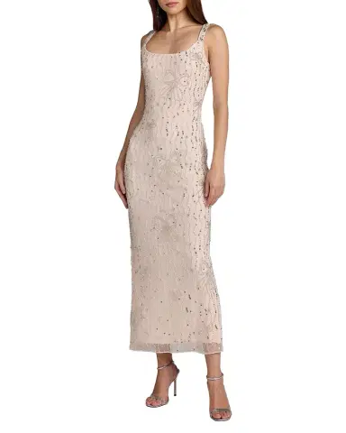 Mac Duggal Cocktail Beaded Mesh Scoopneck Gown | Thumbnail 1 Mac Duggal Cocktail Beaded Mesh Scoopneck Gown | Thumbnail 1