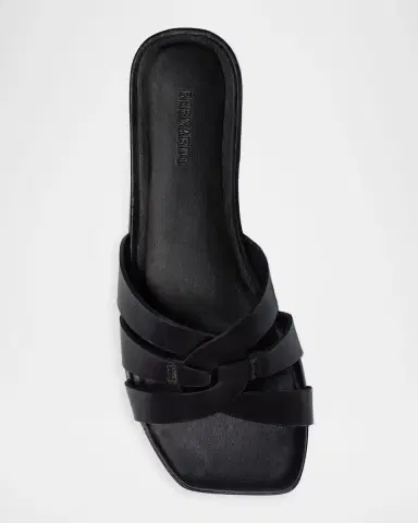 Bernardo Oxford Leather Flat Slide Sandals | Thumbnail 3 Bernardo Oxford Leather Flat Slide Sandals | Thumbnail 3