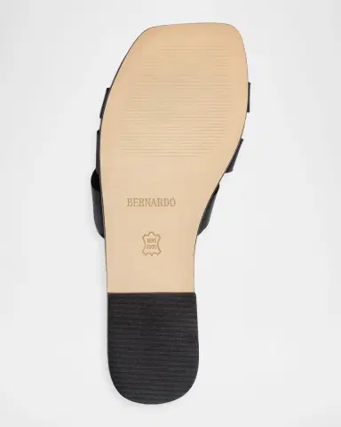 Bernardo Oxford Leather Flat Slide Sandals | Thumbnail 4 Bernardo Oxford Leather Flat Slide Sandals | Thumbnail 4