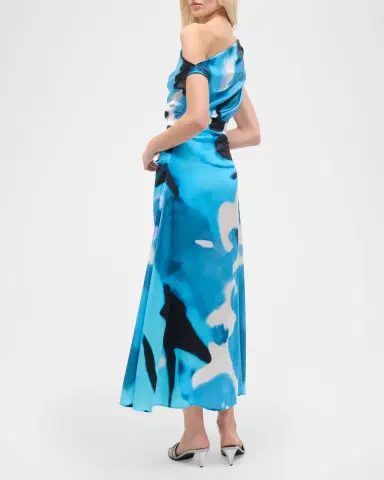 STAUD Phare Draped Silk Dress | Thumbnail 3 STAUD Phare Draped Silk Dress | Thumbnail 3