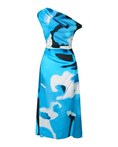 STAUD Phare Draped Silk Dress | Thumbnail 1 STAUD Phare Draped Silk Dress | Thumbnail 1