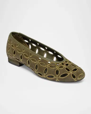 Bernardo Brie Suede Cutout Ballerina Flats | Thumbnail 2 Bernardo Brie Suede Cutout Ballerina Flats | Thumbnail 2