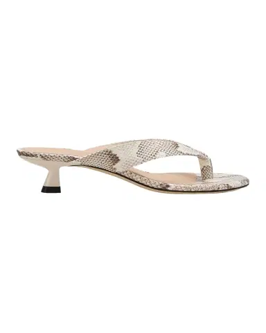 Stuart Weitzman 33mm Rio Snakeskin-Print Leather Kitten-Heel Thong Sandals | Thumbnail 1 Stuart Weitzman 33mm Rio Snakeskin-Print Leather Kitten-Heel Thong Sandals | Thumbnail 1