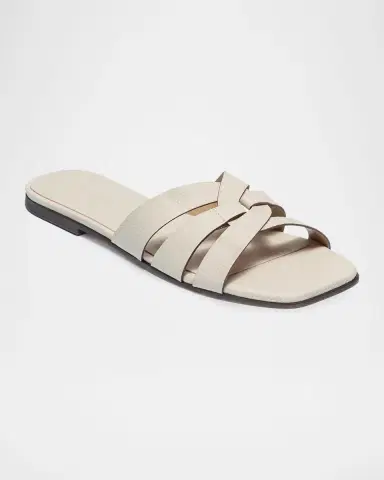 Bernardo Oxford Leather Flat Slide Sandals | Thumbnail 3 Bernardo Oxford Leather Flat Slide Sandals | Thumbnail 3