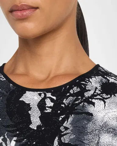 McQueen Floral Jacquard Short-Sleeve Mini Dress | Thumbnail 5 McQueen Floral Jacquard Short-Sleeve Mini Dress | Thumbnail 5