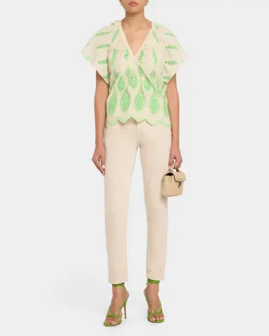 Ramy Brook Bettie Embroidered Short-Sleeve Top | Thumbnail 2 Ramy Brook Bettie Embroidered Short-Sleeve Top | Thumbnail 2