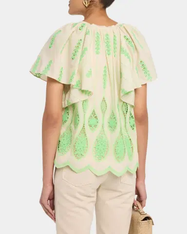 Ramy Brook Bettie Embroidered Short-Sleeve Top | Thumbnail 3 Ramy Brook Bettie Embroidered Short-Sleeve Top | Thumbnail 3