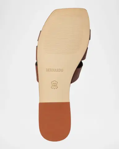 Bernardo Oxford Leather Flat Slide Sandals | Thumbnail 4 Bernardo Oxford Leather Flat Slide Sandals | Thumbnail 4