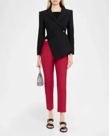 McQueen Certified Wool Mohair Slim-Leg Ankle Trousers | Thumbnail 2 McQueen Certified Wool Mohair Slim-Leg Ankle Trousers | Thumbnail 2