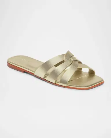 Bernardo Oxford Leather Flat Slide Sandals | Thumbnail 2 Bernardo Oxford Leather Flat Slide Sandals | Thumbnail 2