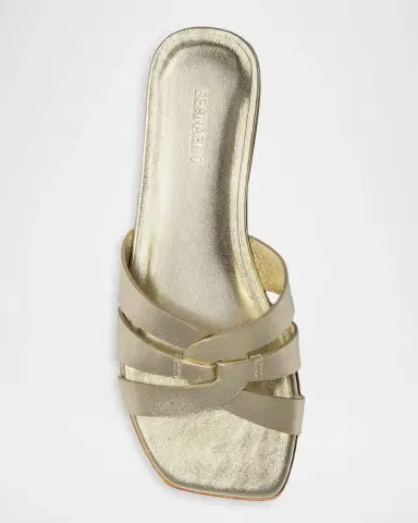 Bernardo Oxford Leather Flat Slide Sandals | Thumbnail 3 Bernardo Oxford Leather Flat Slide Sandals | Thumbnail 3