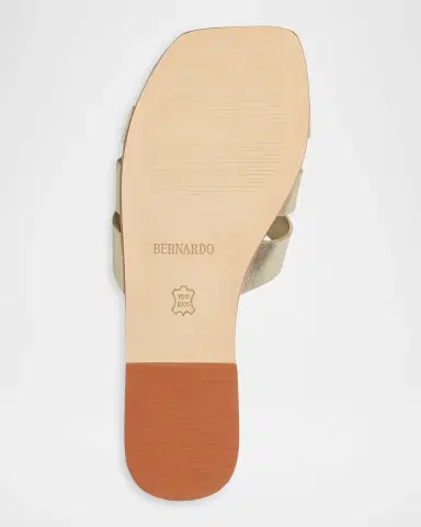 Bernardo Oxford Leather Flat Slide Sandals | Thumbnail 4 Bernardo Oxford Leather Flat Slide Sandals | Thumbnail 4