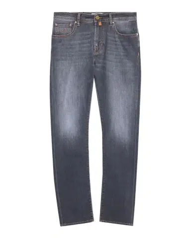 Jacob Cohen Men 's Slim Straight-Leg Washed Black Denim Jeans | Thumbnail 1 Jacob Cohen Men 's Slim Straight-Leg Washed Black Denim Jeans | Thumbnail 1