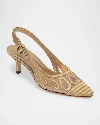 Bernardo Madinah Embroidered Mesh Slingback Pumps | Thumbnail 2 Bernardo Madinah Embroidered Mesh Slingback Pumps | Thumbnail 2