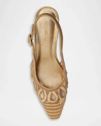 Bernardo Madinah Embroidered Mesh Slingback Pumps | Thumbnail 4 Bernardo Madinah Embroidered Mesh Slingback Pumps | Thumbnail 4