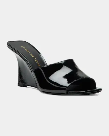 Stuart Weitzman 5mm Vinnie Patent Leather Wedge Mules | Thumbnail 4 Stuart Weitzman 5mm Vinnie Patent Leather Wedge Mules | Thumbnail 4