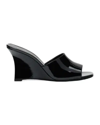 Stuart Weitzman 5mm Vinnie Patent Leather Wedge Mules | Thumbnail 1 Stuart Weitzman 5mm Vinnie Patent Leather Wedge Mules | Thumbnail 1