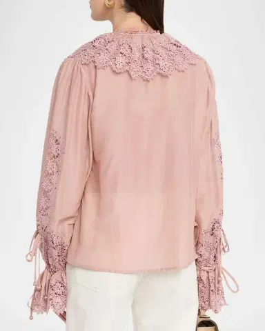 Kobi Halperin Arielle Lace-Trim Ruffle Blouse | Thumbnail 3 Kobi Halperin Arielle Lace-Trim Ruffle Blouse | Thumbnail 3