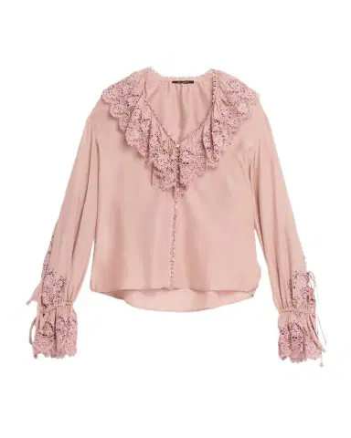 Kobi Halperin Arielle Lace-Trim Ruffle Blouse | Thumbnail 1 Kobi Halperin Arielle Lace-Trim Ruffle Blouse | Thumbnail 1