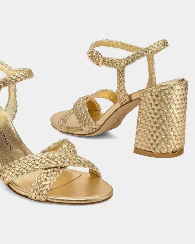 Stuart Weitzman 85mm Alyssa Woven Metallic Leather Ankle-Strap Sandals | Thumbnail 3 Stuart Weitzman 85mm Alyssa Woven Metallic Leather Ankle-Strap Sandals | Thumbnail 3