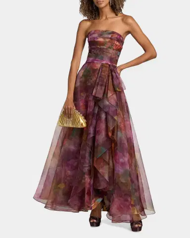 Theia Floria Strapless Organza Gown | Thumbnail 4 Theia Floria Strapless Organza Gown | Thumbnail 4