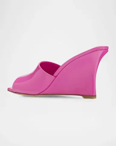 Stuart Weitzman 85mm Vinnie Patent Leather Wedge Mules | Thumbnail 2 Stuart Weitzman 85mm Vinnie Patent Leather Wedge Mules | Thumbnail 2