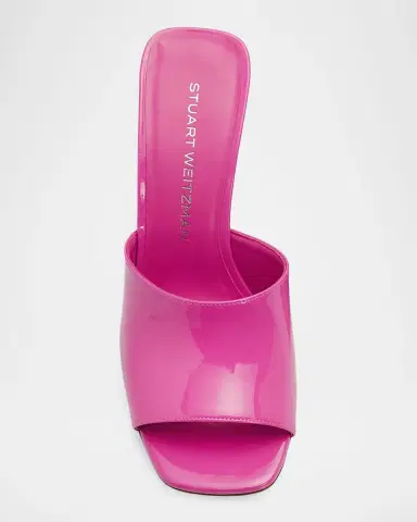 Stuart Weitzman 85mm Vinnie Patent Leather Wedge Mules | Thumbnail 3 Stuart Weitzman 85mm Vinnie Patent Leather Wedge Mules | Thumbnail 3