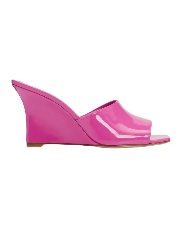 85mm Vinnie Patent Leather Wedge Mules 85mm Vinnie Patent Leather Wedge Mules
