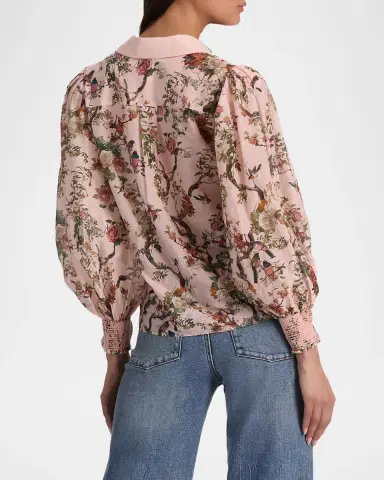 ALICE + OLIVIA Charis Floral Button-Front Blouse | Thumbnail 3 ALICE + OLIVIA Charis Floral Button-Front Blouse | Thumbnail 3