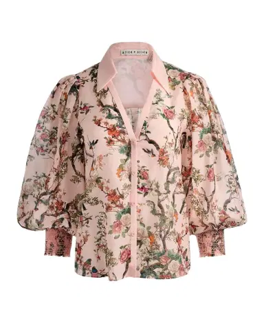 ALICE + OLIVIA Charis Floral Button-Front Blouse | Thumbnail 1 ALICE + OLIVIA Charis Floral Button-Front Blouse | Thumbnail 1