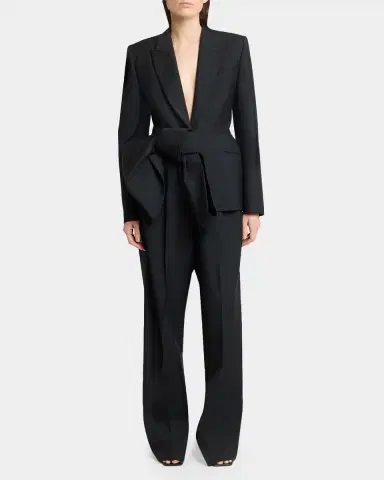 Givenchy Pleated Wool-Mohair Tuxedo Pants | Thumbnail 2 Givenchy Pleated Wool-Mohair Tuxedo Pants | Thumbnail 2