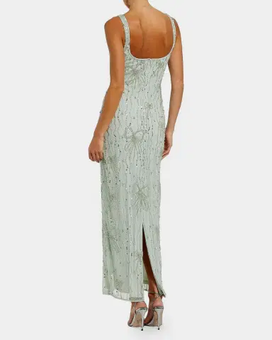 Mac Duggal Cocktail Beaded Mesh Scoopneck Gown | Thumbnail 2 Mac Duggal Cocktail Beaded Mesh Scoopneck Gown | Thumbnail 2
