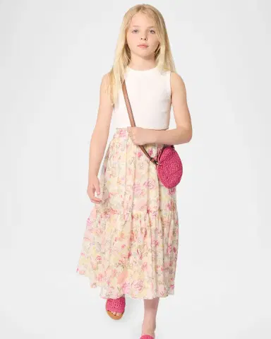 Chloé Girl 's Logo-Embroidered Raffia Shoulder Bag | Thumbnail 2 Chloé Girl 's Logo-Embroidered Raffia Shoulder Bag | Thumbnail 2