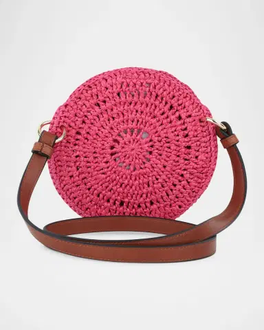 Chloé Girl 's Logo-Embroidered Raffia Shoulder Bag | Thumbnail 3 Chloé Girl 's Logo-Embroidered Raffia Shoulder Bag | Thumbnail 3