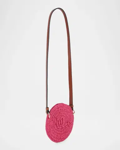 Chloé Girl 's Logo-Embroidered Raffia Shoulder Bag | Thumbnail 6 Chloé Girl 's Logo-Embroidered Raffia Shoulder Bag | Thumbnail 6