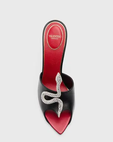 Valentino Garavani 105mm Strass Snake Leather Mule Pumps | Thumbnail 6 Valentino Garavani 105mm Strass Snake Leather Mule Pumps | Thumbnail 6