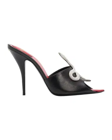 Valentino Garavani 105mm Strass Snake Leather Mule Pumps | Thumbnail 1 Valentino Garavani 105mm Strass Snake Leather Mule Pumps | Thumbnail 1