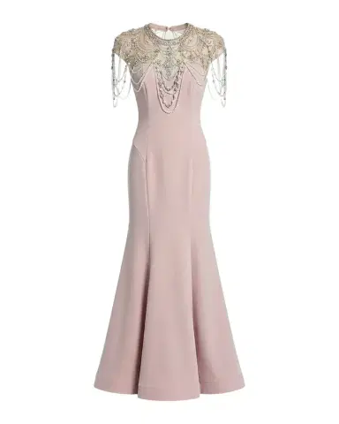 Mac Duggal Beaded Cap-Sleeve Mermaid Gown | Thumbnail 1 Mac Duggal Beaded Cap-Sleeve Mermaid Gown | Thumbnail 1