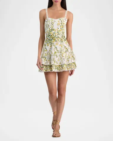 ALICE + OLIVIA Meredith Embroidered Floral Mini Dress | Thumbnail 2 ALICE + OLIVIA Meredith Embroidered Floral Mini Dress | Thumbnail 2