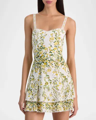 ALICE + OLIVIA Meredith Embroidered Floral Mini Dress | Thumbnail 4 ALICE + OLIVIA Meredith Embroidered Floral Mini Dress | Thumbnail 4