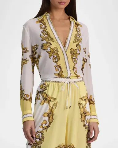 ALICE + OLIVIA Willa Placket Top | Thumbnail 4 ALICE + OLIVIA Willa Placket Top | Thumbnail 4