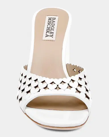 BADGLEY MISCHKA 85mm Omni Laser-Cut Heart Leather Mule Sandals | Thumbnail 3 BADGLEY MISCHKA 85mm Omni Laser-Cut Heart Leather Mule Sandals | Thumbnail 3