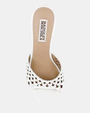 BADGLEY MISCHKA 85mm Omni Laser-Cut Heart Leather Mule Sandals | Thumbnail 4 BADGLEY MISCHKA 85mm Omni Laser-Cut Heart Leather Mule Sandals | Thumbnail 4