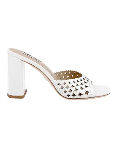 BADGLEY MISCHKA 85mm Omni Laser-Cut Heart Leather Mule Sandals | Thumbnail 1 BADGLEY MISCHKA 85mm Omni Laser-Cut Heart Leather Mule Sandals | Thumbnail 1