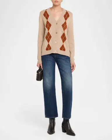 Kule Argyle V-Neck Cardigan | Thumbnail 2 Kule Argyle V-Neck Cardigan | Thumbnail 2